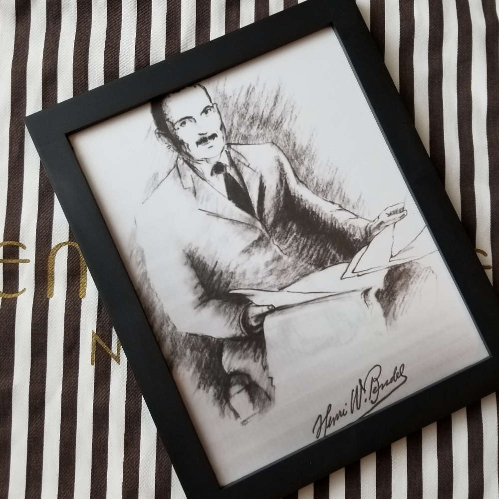 ❗Henri Bendel Izak Zenou Promo Display Art on Black Wood Frame❗